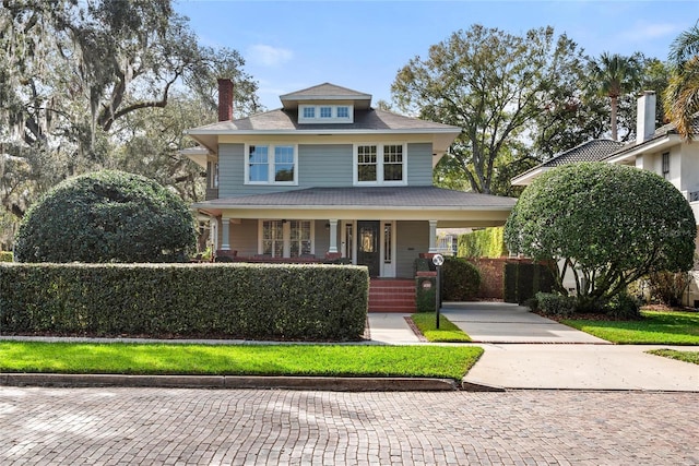 view of front of house featuring covered porch