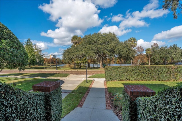 view of home's community featuring a lawn