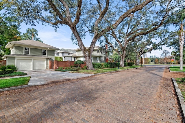 view of front of property featuring a garage