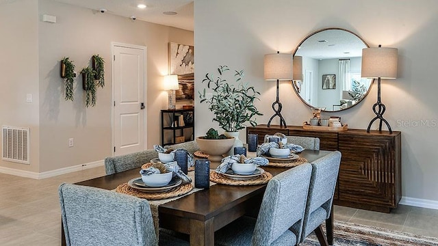 view of tiled dining area