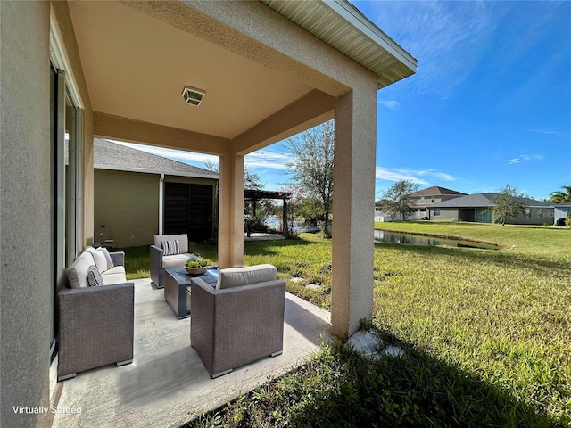 view of patio / terrace featuring an outdoor hangout area