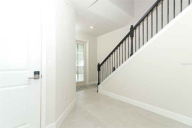 view of tiled foyer entrance