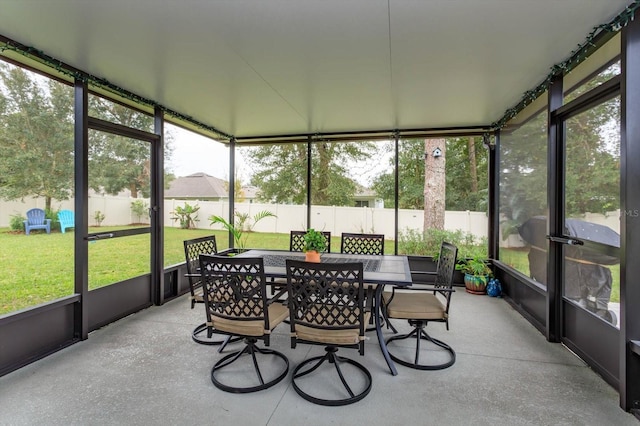 view of sunroom