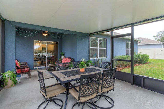 view of sunroom