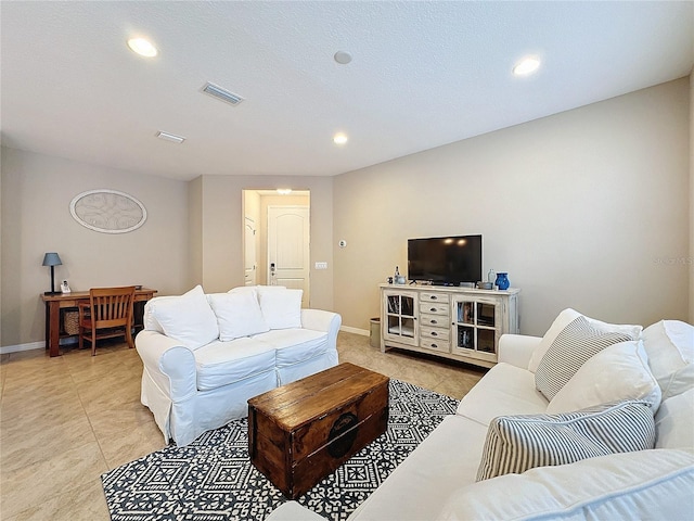 view of tiled living room