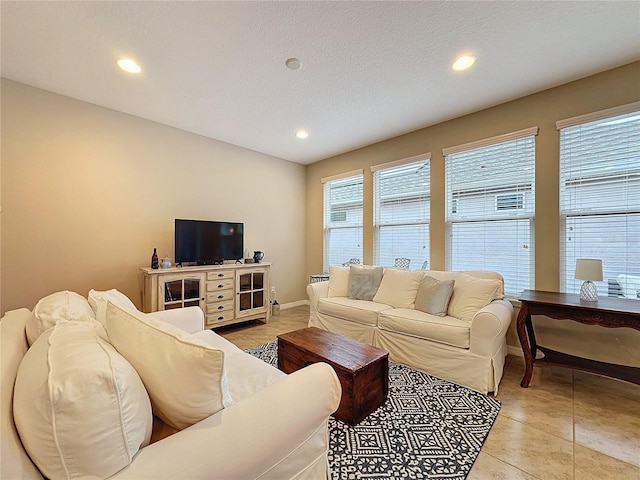 view of tiled living room