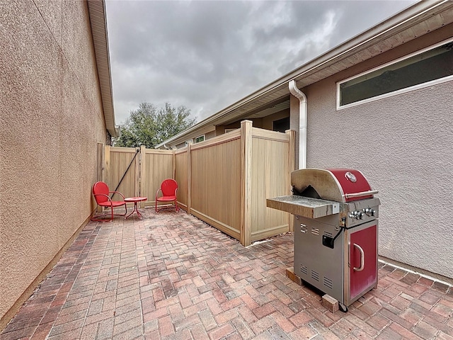 view of patio featuring grilling area