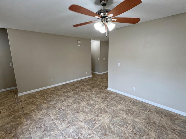 spare room featuring ceiling fan