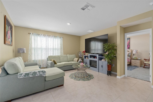 view of tiled living room