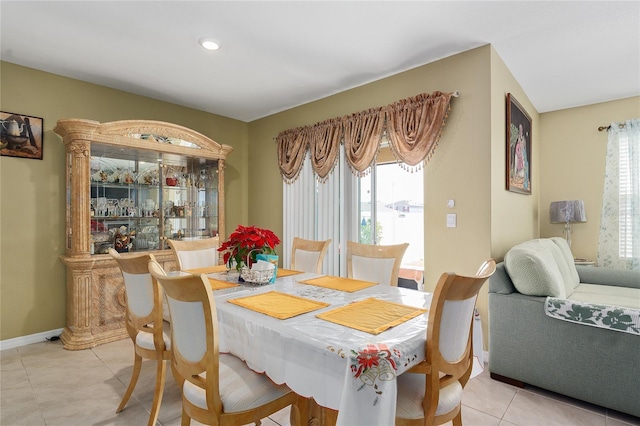 view of tiled dining room