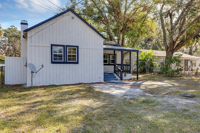 exterior space featuring a yard