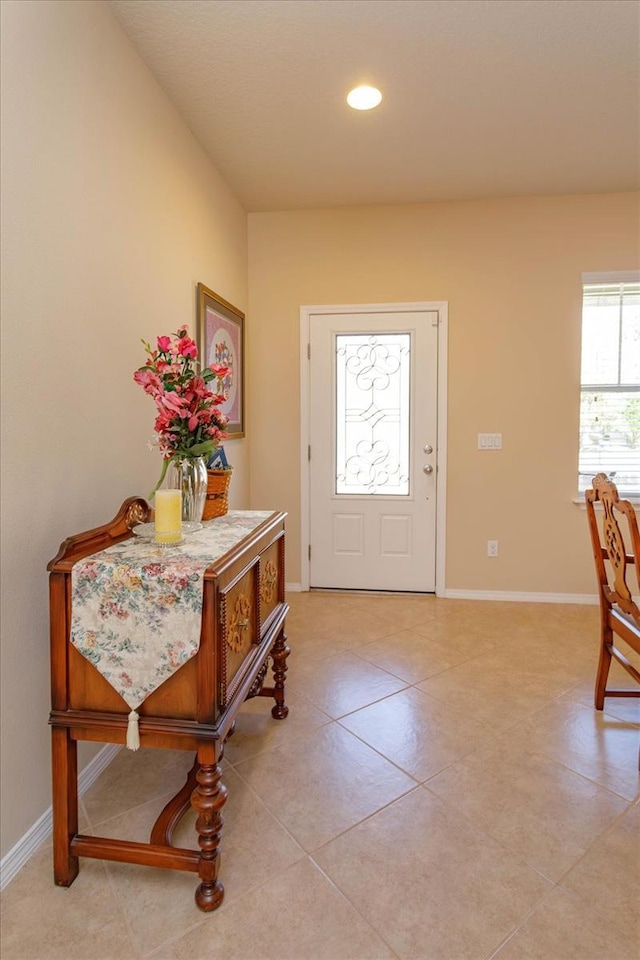 view of tiled foyer