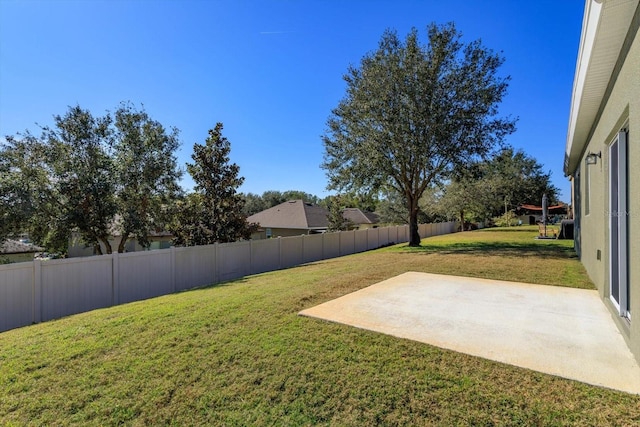 view of yard with a patio area