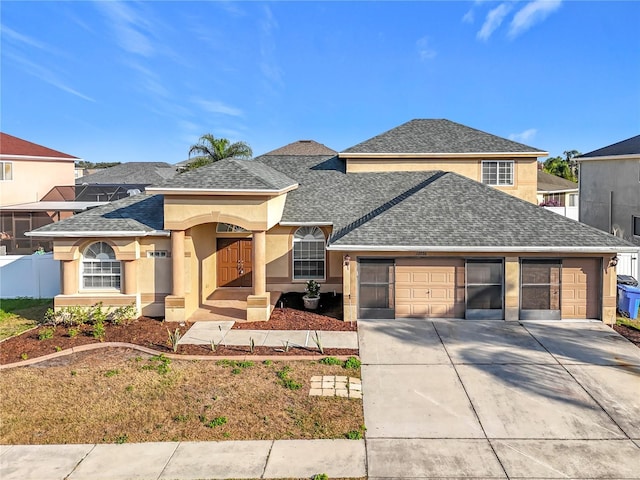 view of property with a garage