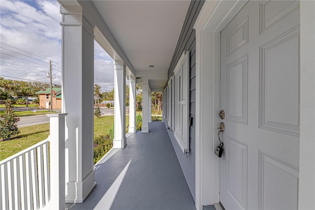 view of patio with a porch