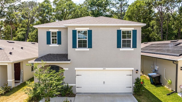 view of front facade with a garage