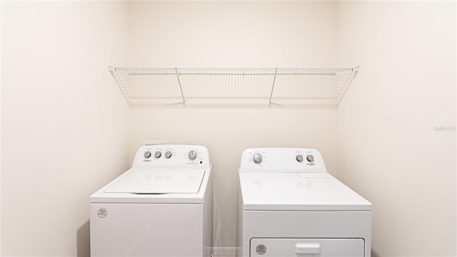 laundry area featuring washer and dryer