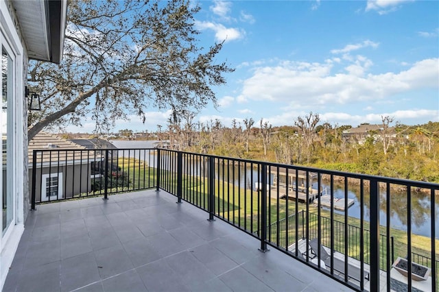 balcony with a water view