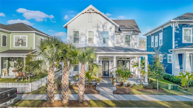 view of front of home with covered porch