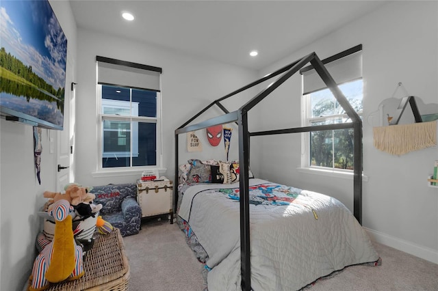 bedroom featuring carpet flooring