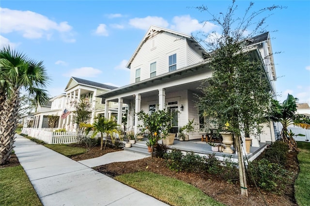 view of front of home with covered porch