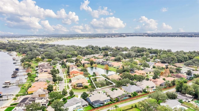 1610 Conway Isle Cir, Belle Isle, FL 32809 - aerial perspective of suburban area with a large body of water and property boundaries highlighted