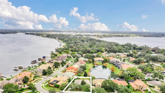 1610 Conway Isle Cir, Belle Isle, FL 32809 - aerial perspective of suburban area with a large body of water and property parcel outlined