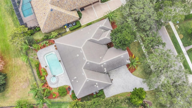 1610 Conway Isle Cir, Belle Isle, FL 32809 - view from above of property featuring a pool