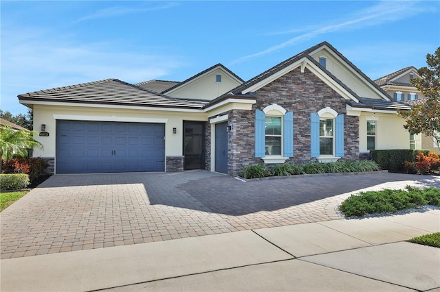 view of front of house with a garage