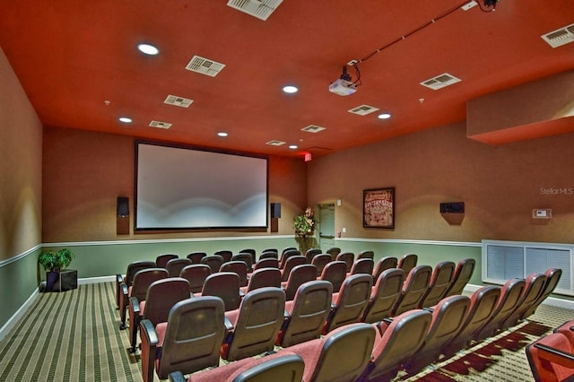 view of carpeted cinema room