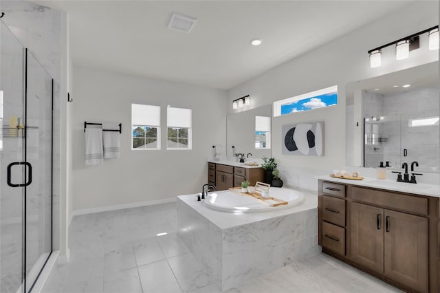 4360 Sunset Preserve Blvd, Orlando, FL 32820 - bathroom featuring plus walk in shower and vanity