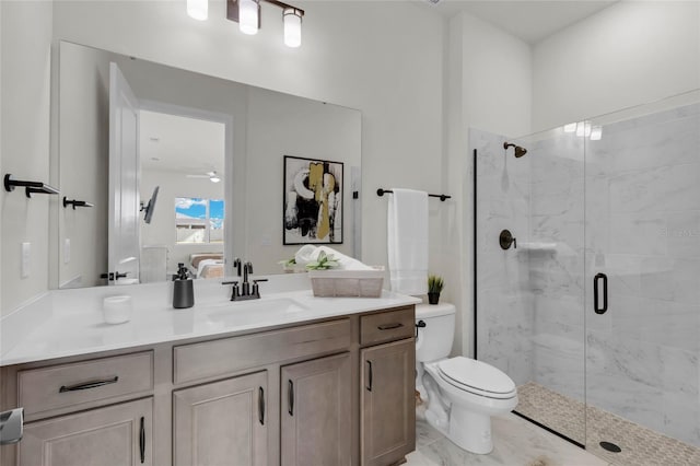 4360 Sunset Preserve Blvd, Orlando, FL 32820 - bathroom featuring vanity, toilet, and an enclosed shower