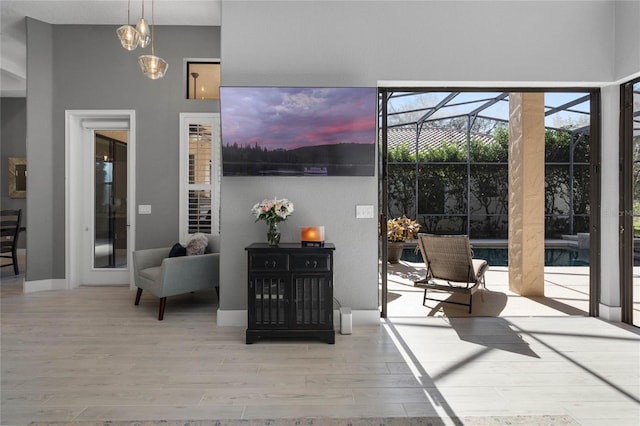 living room featuring wood-type flooring