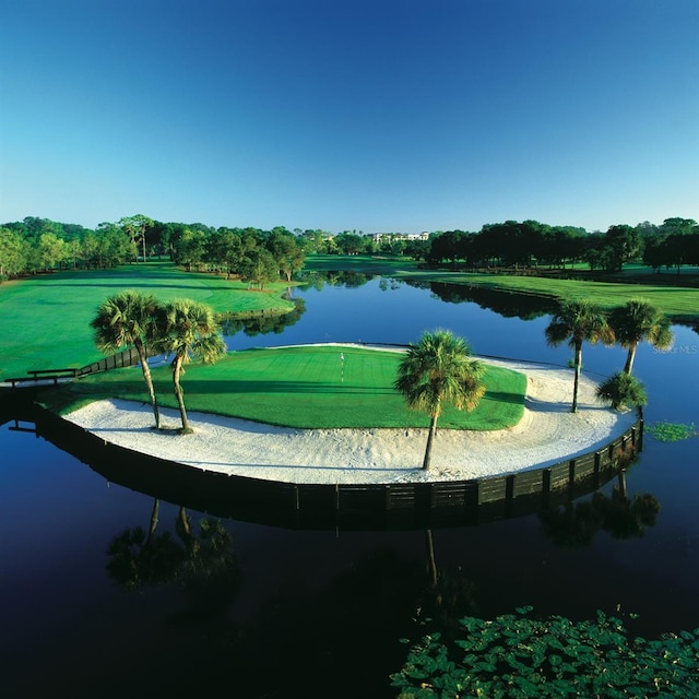 view of property's community with a water view