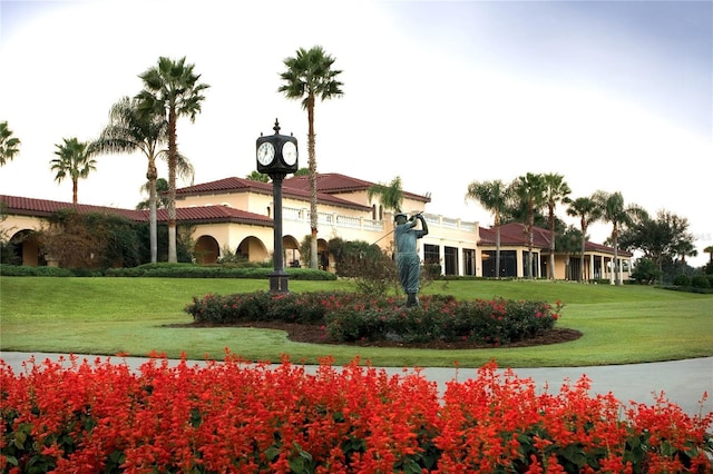 view of community featuring a lawn