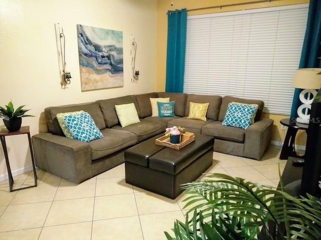 view of tiled living room