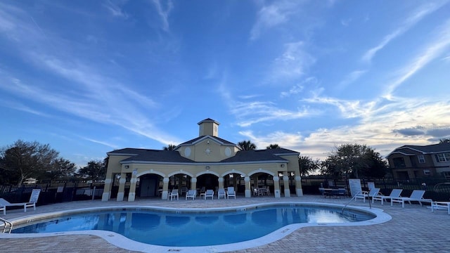 view of pool featuring a patio area