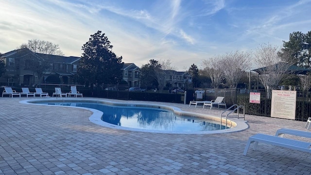 view of pool featuring a patio area