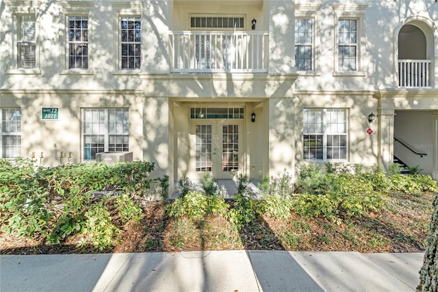 property entrance with french doors