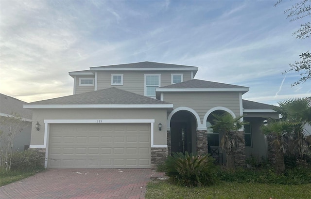 view of front facade with a garage