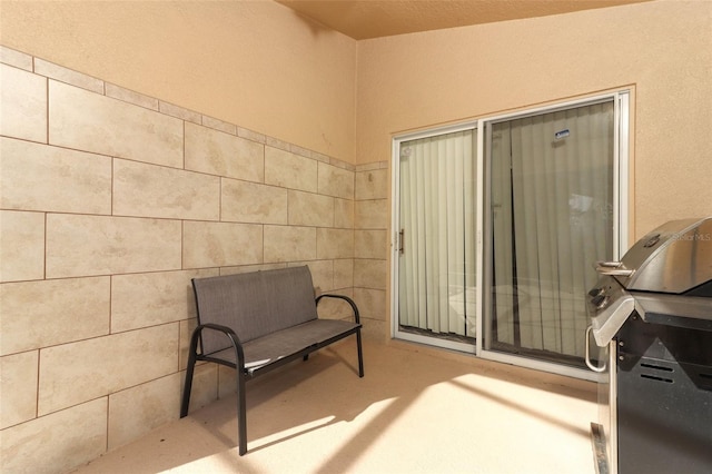 view of patio with area for grilling