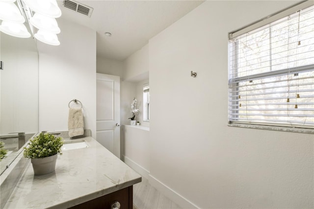 bathroom featuring vanity and plenty of natural light