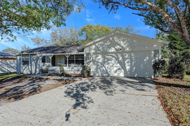 ranch-style house with a garage