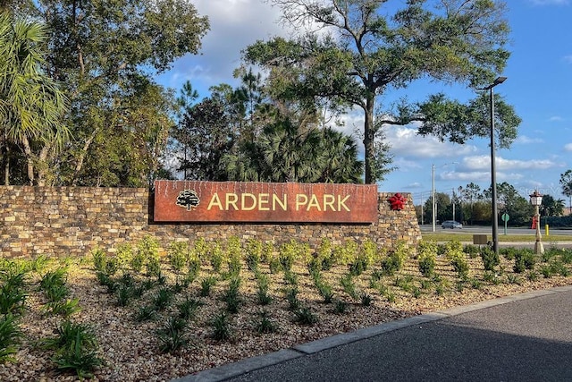 view of community sign