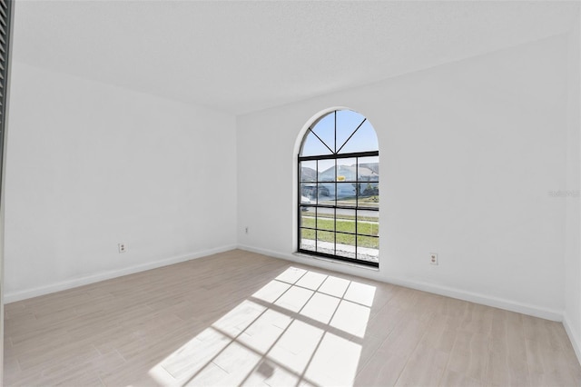 empty room with light wood-type flooring