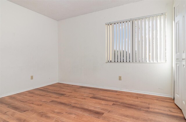 empty room featuring wood-type flooring