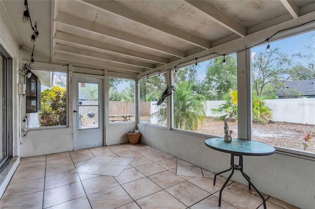 view of unfurnished sunroom