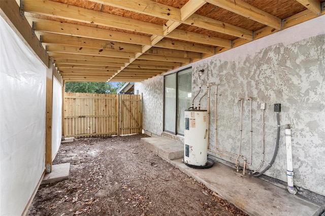 interior space featuring water heater