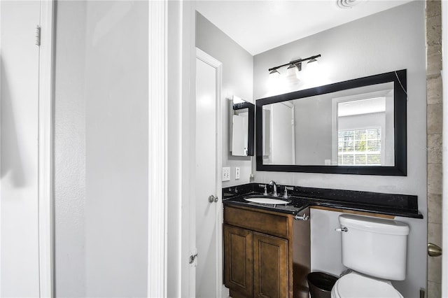 bathroom with toilet and vanity