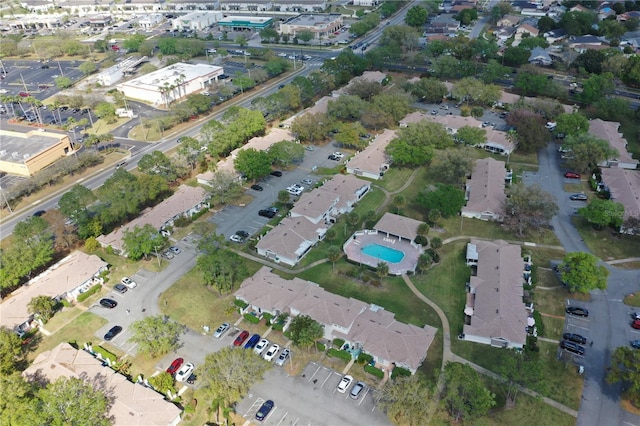 aerial view with a residential view